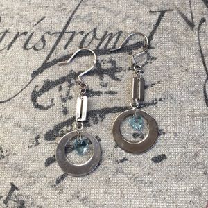 Sliver Circle Dangle Earrings